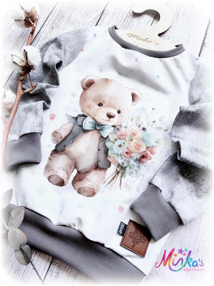 Pullover Blumenbär Gr. 104