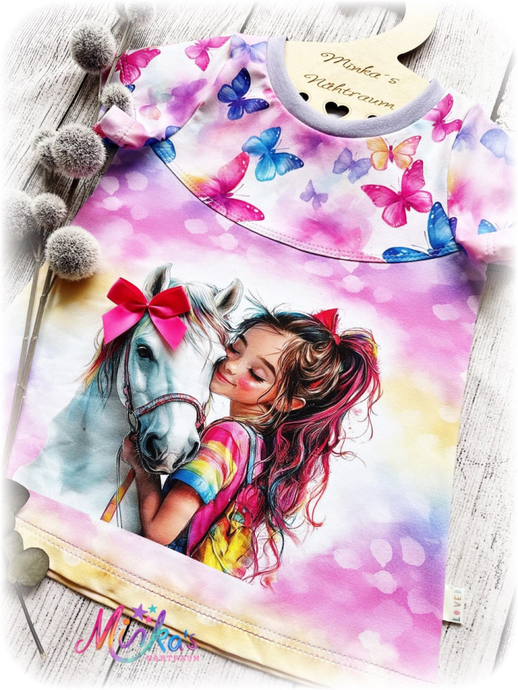 Sommershirt Pferdemädchen Gr. 128