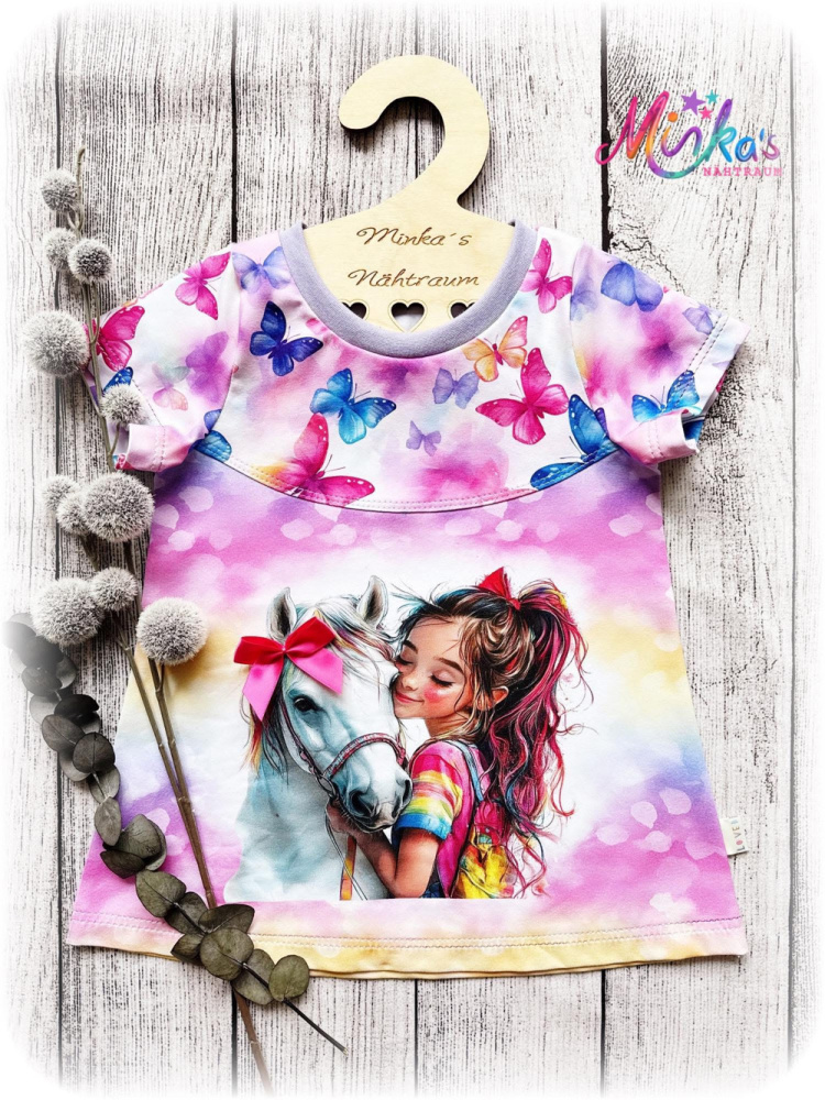 Sommershirt Pferdemädchen Gr. 128