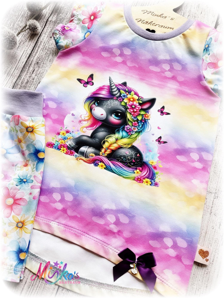 Sommer Set Black Unicorn Gr. 128