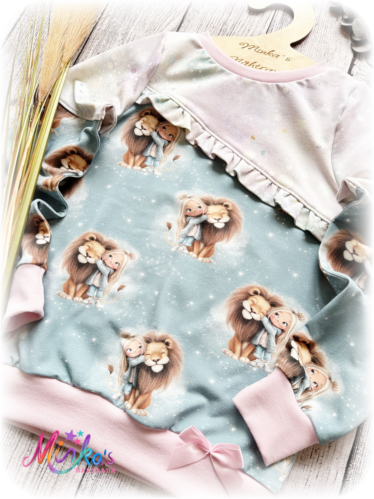 Rüschenpullover Löwenmädchen Gr. 134