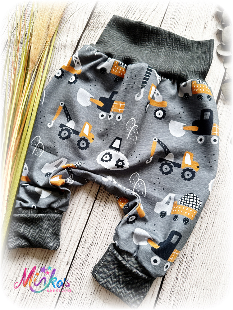 Pumphose Baufahrzeuge Gr. 74/80