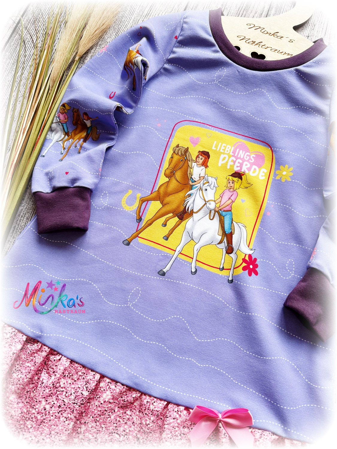Kleid "Lieblingspferde lila" Gr. 122