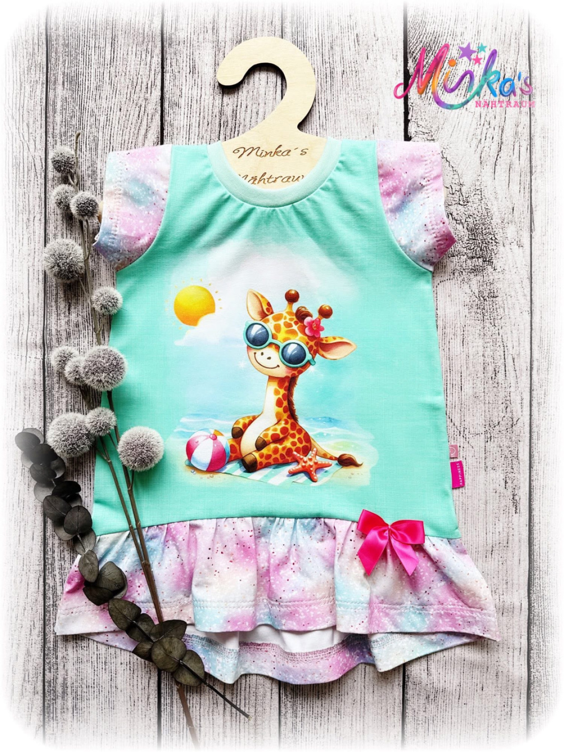 Volantshirt Giraffe Gr. 110