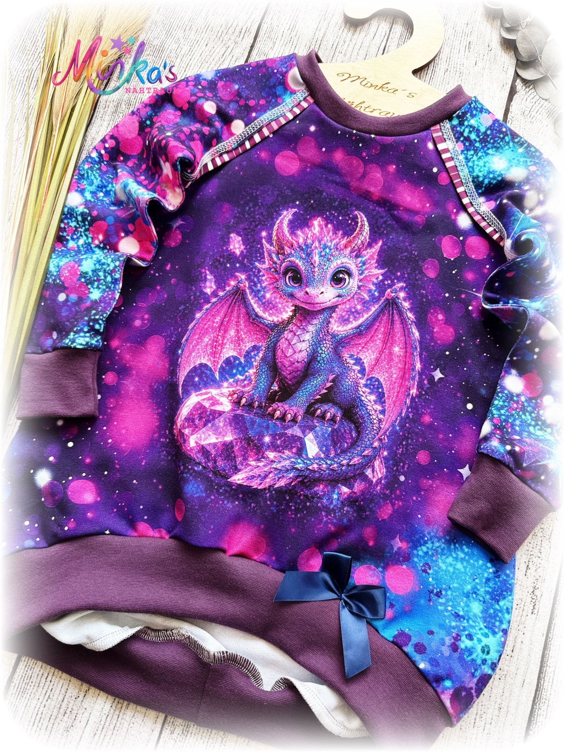 Longpullover "Drache lila" Gr. 110
