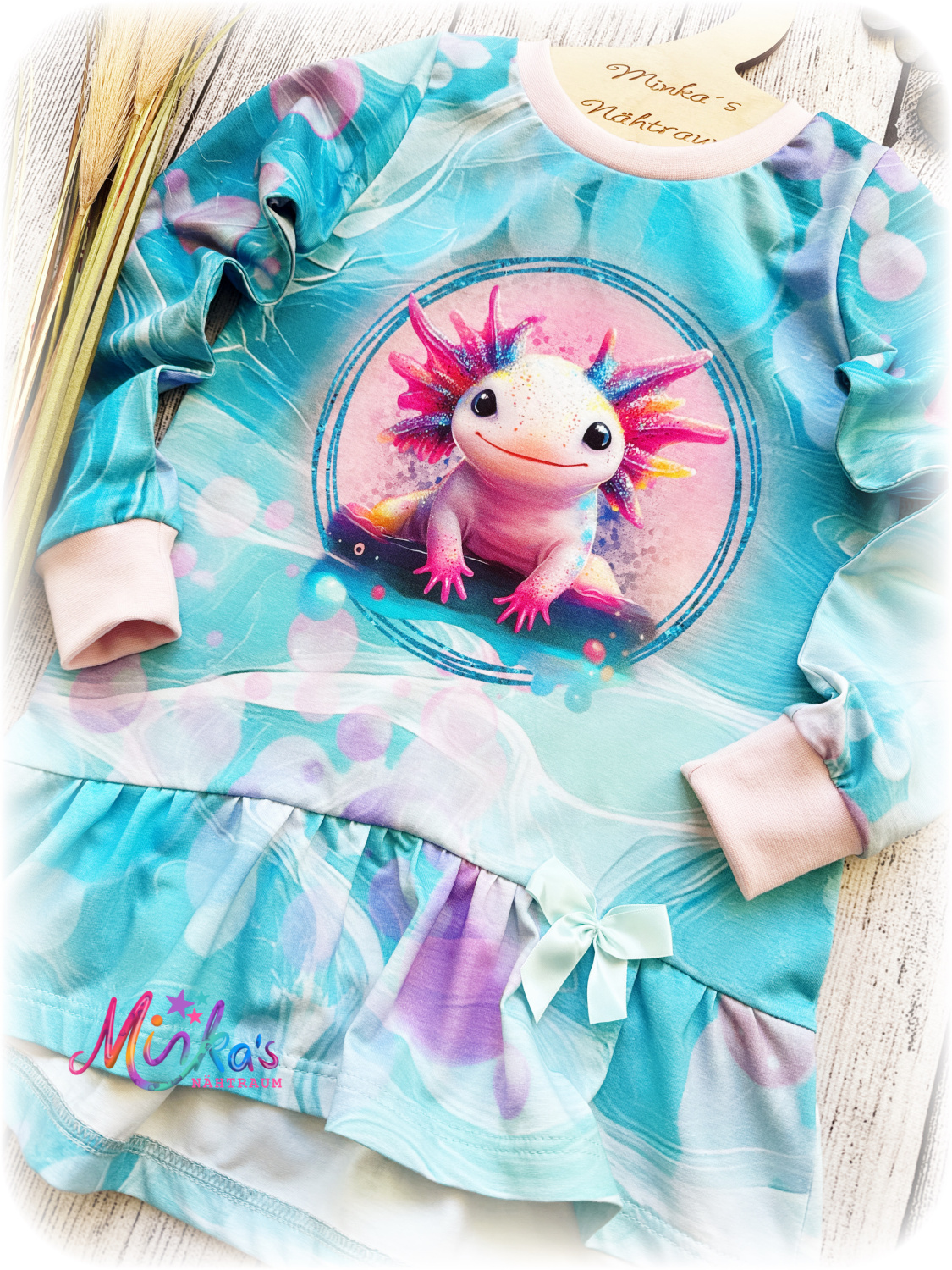 Volantshirt Axolotl Gr. 122