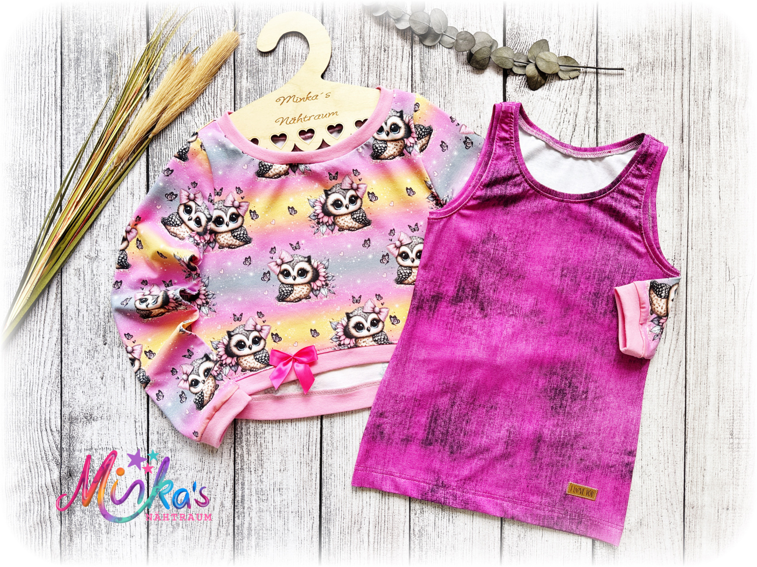 Croped Set "Eulen" Gr. 140