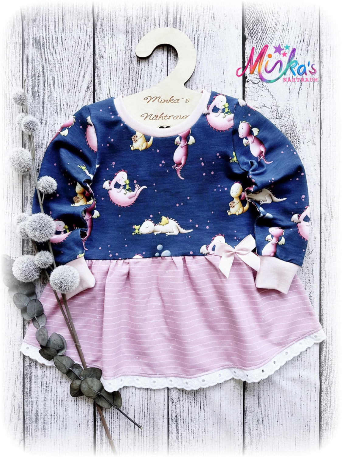 Tunika kleine rosa Drachen Gr. 92