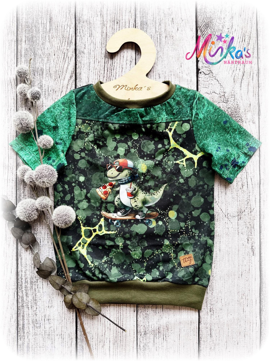 T-Shirt Pizza Dino Gr. 98