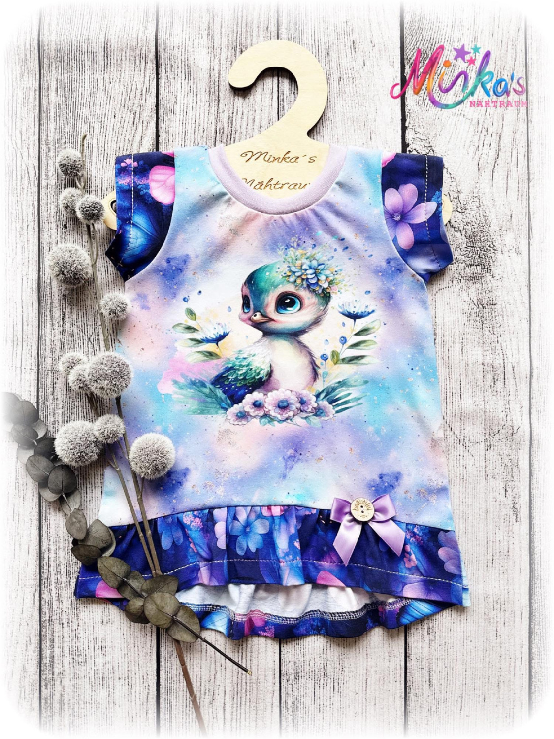 Volantshirt Pfauenbaby Gr. 98