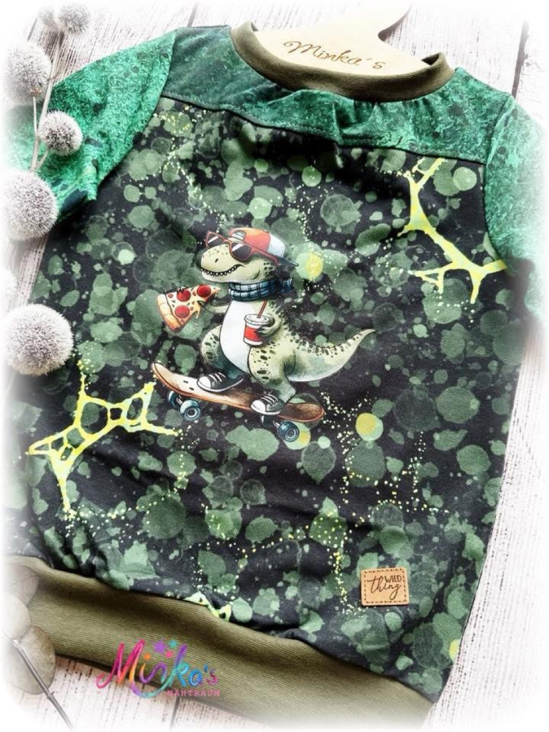 T-Shirt Pizza Dino Gr. 98