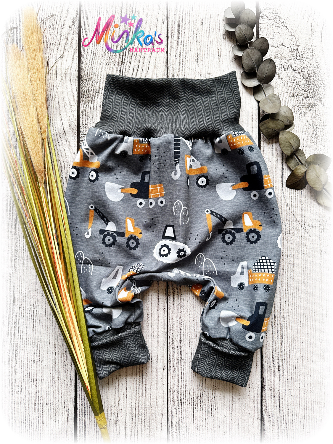 Pumphose Baufahrzeuge Gr. 74/80