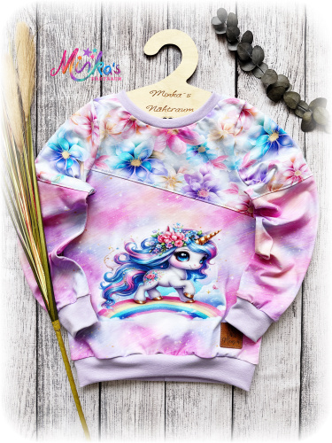 Pullover Regenbogen Einhorn Gr. 128