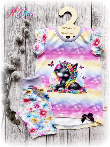 Sommer Set Black Unicorn Gr. 128